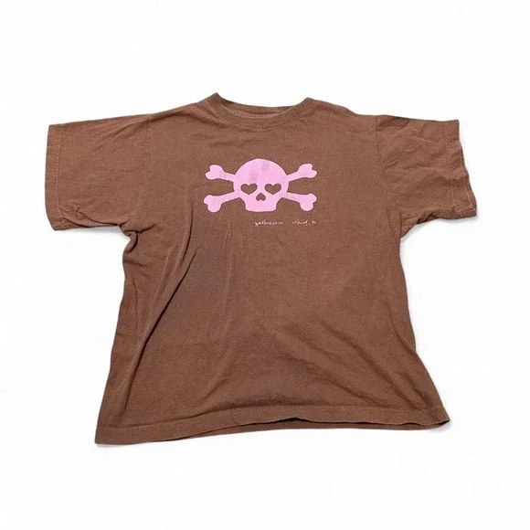 Pink and brown skull tee - Picture 1 of 6